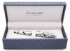 Montegrappa Fortuna Mosaico Rome Rollerball - Black and White Mosaic w/Stainless Steel Trim  (Near Mint in Box, Works Well)