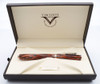 Visconti Divina Desert Spring LE Fountain Pen - Brown w Blue Streaks, Captive Converter Filler, Fine 23k Pd Nib (Excellent in Box , Works Well)