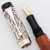 Laban Horus Fountain Pen - Briarwood w/ Sterling Silver Egyptian Decorated Cap, C/C,  18k Broad Nib (Excellent + , Works Well)