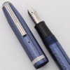 Esterbrook LJ Fountain Pen (1950s) - "Icicle" Blue w/Steel Trim, Lever Filler, 9550 Extra-Fine Nib (Excellent, Restored)