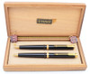 Parker 75 Premier  "Noir" Ballpoint & Pencil Set (UK, 1983-94) - Black Lacquer, 0.5mm Leads (Near Mint in Box, Work Well)