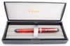 Pilot Custom 74 Fountain Pen (2018) - Red, Rhodium Trim, C/C, 14k Fine #5 Nib (Excellent +, In Box, Works Well)