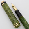 Wahl Eversharp Ring Top Fountain Pen (1920s) - Green Marble w/GT,  Lever Filler, Flexible Fine 14k Wahl #2 Signature Nib (Excellent, Restored)