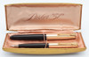 Parker 51 Aerometric Fountain Pen Pencil Set (1952) - Black, GF Converging Lines Cap, Fine (Superior in Box, Working Well)