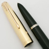 Parker 51 Aerometric Demi - 1950, Forest Green, Gold Filled Converging Lines Cap, Fine Nib (Excellent, Works Well)