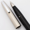 Sheaffer Imperial II Deluxe Fountain Pen (1960s) - Black w/Brushed Steel Cap, Touchdown Fill, Fine Triumph Nib (New Old Stock in Box, Restored)