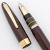 Sheaffer Triumph 1000 Statesman Fountain Pen (1940s) - Brown w/GT, Vac-Fil, Broad 14k Triumph Nib (Excellent, Restored)