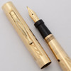 Superite Gold Filled Fountain Pen (1920-30s) - YGF,  Lever Filler, Fine Flexible 14k Nib (Excellent, Restored)