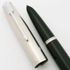 Parker 51 Aerometric Demi (1949) - Forest Green, Lustraloy Steel Cap, Fine Gold Nib (Excellent, Works Well)