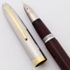 Sheaffer Clipper TM Snorkel Fountain Pen - Burgundy, Fine PdAg Nib (Excellent, Restored)