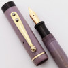 The Barrett Pen Fountain Pen - Lavender and Black w GT,  Medium Semi-Flex Warranted Nib (Excellent, Works Well)