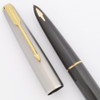 Parker 61 Fountain Pen Mk II (1959-61) - Grey w Two-Toned Cap, Fine (Excellent, Works Well)