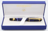 Waterman Phileas Fountain Pen (1990-2000) - Blue Marble w/GT, C/C, Medium Nib (Excellent in Box, Works Well)