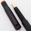 Rotring 600 Fountain Pen - 2nd Gen, Matte Black w Gold Highlights, C/C, 18k Fine Nib  (Near Mint,  in Box)