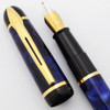 Waterman Phileas Fountain Pen (1990s/2000s) - Blue Marble w/GT, C/C Medium Two-Tone Nib (Excellent +, Works Well)