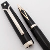 Sheaffer Valor Fountain Pen (Italy, mid-2000s) - Black w Palladium Trim, C/C,  Broad Stub Nib (Excellent, Works Well)