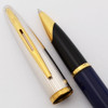 Waterman Carene Deluxe Rollerball Pen (1990s) - Blue Lacquer and Silver (Very Nice, Works Well)