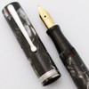 Waterman 94 Fountain Pen  (1930s) -  Gray & Red Marbled, Nickel Trim,  Lever Filler, Flexible Fine #4 Ideal Nib (Excellent, Restored)