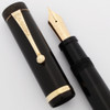 Parker Duofold Senior Fountain Pen (1926-7) - Black Hard Rubber, Single Raised Band, Button Filler, Fine Semi-Flexible Duofold Nib  (Excellent, Restored)