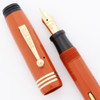 Gold Bond Stonite Junior - Flat Top, Orange w Black End Caps, Fine Flex Warranted Nib (Excellent, Restored)