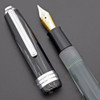 Recife Crystal Fountain Pen - Black Marble, Eyedropper Filler, Medium GP Steel Nib (Excellent, Works Well)