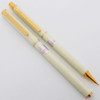 Pilot Menuet Fountain Pen & Pencil Set - Ivory Pearl w GT,  Fine GP Steel Nib (Excellent, Works Well)