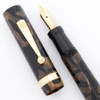 Moore 95 Fountain Pen (1930s) - Black & Bronze w/GT, Lever Filler, 14k Flexible Fine #4 Moore Junior Nib (Superior, Restored)