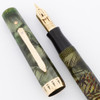 Wahl Doric II Gold Seal Oversize Fountain Pen (1930s) - Green Hatch, 5-7/16", Vac-Fil, #9 Adjustable Nib (Excellent, Restored)