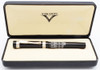 Visconti Palazzo Ducale di Sassuolo Lux LE Edition Fountain Pen - Black w Silver Engraving Detail, 14k Medium Nib, Threaded Converter (Excellent in Box, Works Well)