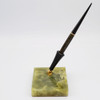 Parker Duofold Desk Pen & Base - Green Marble Base, Green Pen, 14k Fine Nib (Excellent, Restored)