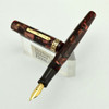 Wahl Doric Gold Seal Fountain Pen - Oversize, Morocco (Red Marble), Flexible Fine Nib (Very Nice, Restored)