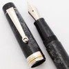 Delta Vintage Fountain Pen - Lava Stone Black, Medium Steel Nib (Superior in Box, Works Well)