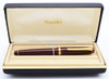 Namiki Falcon Fountain Pen (1998) - Burgundy w Gold Trim, C/C, Medium SM 14k Nib (Excellent in Box, Works Well)