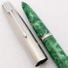 Parker 51 Ariel Kullock "Fantasy" Aerometric - Green Marble, Lustraloy Cap, Fine Steel Nib (Excellent, Works Well)