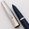 Parker 21 Fountain Pen (1954-65) - Trough Clip, Navy Blue , Aerometric Filling System, Fine Hooded Nib (Excellent, Works Well)