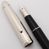 Delta Graffiti Fountain Pen - Black Enamel, Silver Colored Trim, C/C, Medium Steel Nib (Near Mint Condition, Works Well)