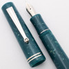 Delta Europa Fountain Pen - Teal Ice w Silver Color Trim, C/C, Medium 18k Nib (Excellent +, Works Well)