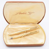 Parker 51 Aerometric Signet Fountain Pen & Pencil Set (1948) - Gold Filled Caps & Barrels, Fine Gold Nib (Excellent + in Box, Works Well)