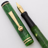 Wahl Pen Slim Fountain Pen  - Jade Green, Roller Clip, 1932 Olympics, Fine Flexible Nib (Excellent, Restored)