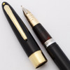 Sheaffer Valiant Touchdown TM Fountain Pen (1950s) - Black w/GT and Wide Cap Band,  Medium 14k Triumph Nib (User Grade, Restored)