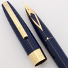 Sheaffer Imperial Lifetime 1250 Cartridge Pen (1963) - Blue w/GT, Fine 14k Inlaid Nib, Button Converter (Near Mint, Works Well)