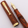 Waterman 52 V Red Ripple Fountain Pen - Flexible Fine Waterman's Ideal Nib (Excellent, Restored)