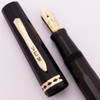 Gold Bond (Wahl for Montgomery Ward) Faceted Fountain Pen (1930s) - Black w/GT,  Vac-Fill,  Fine Flex 14k Nib (Excellent, Restored)