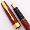 Parker Sonnet I Fountain Pen (1997)- Chinese Laque Red w GT, C/C,  18k Medium Nib (Excellent, Works Well)