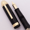 Eversharp Skyline Demi J76 Fountain Pen - Black w Gold Derby & Wide Band, 14k Medium Flexible Nib (New Old Stock, Restored)