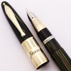 Sheaffer Lifetime Triumph Standard (1940s) - Green Striated, Wide Cap Band, Vac-Fill, 14k Fine Triumph Nib (Excellent, Restored)