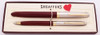 Sheaffer Clipper Snorkel Fountain Pen Pencil Set (1952-59) - Burgundy w/GT, Stepped Line Steel Cap, Fine PdAg Triumph Nib (Very Nice, in Box,  Restored)