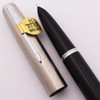 Parker Super 21 Fountain Pen (1960)  - Black w Domed Lustraloy Cap, Aerometric Filler, Medium Hooded Nib (New Old Stock, Works Well)