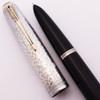 Parker 51 Kullock "Fantasy" Aerometric - Black w Hammered Sterling Cap and Gold Clip, Medium Gold Nib (Excellent , Works Well)