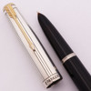 Parker 51 Vacumatic Kullock "Fantasy" - Black, Sterling Silver Lined Cap, Gold Clip, Vac-Fil,  Medium Gold Nib (Excellent +, Works Well)